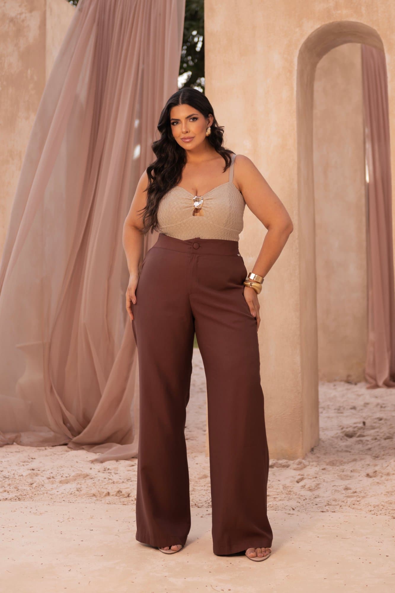 Calça Pantalona MARROM