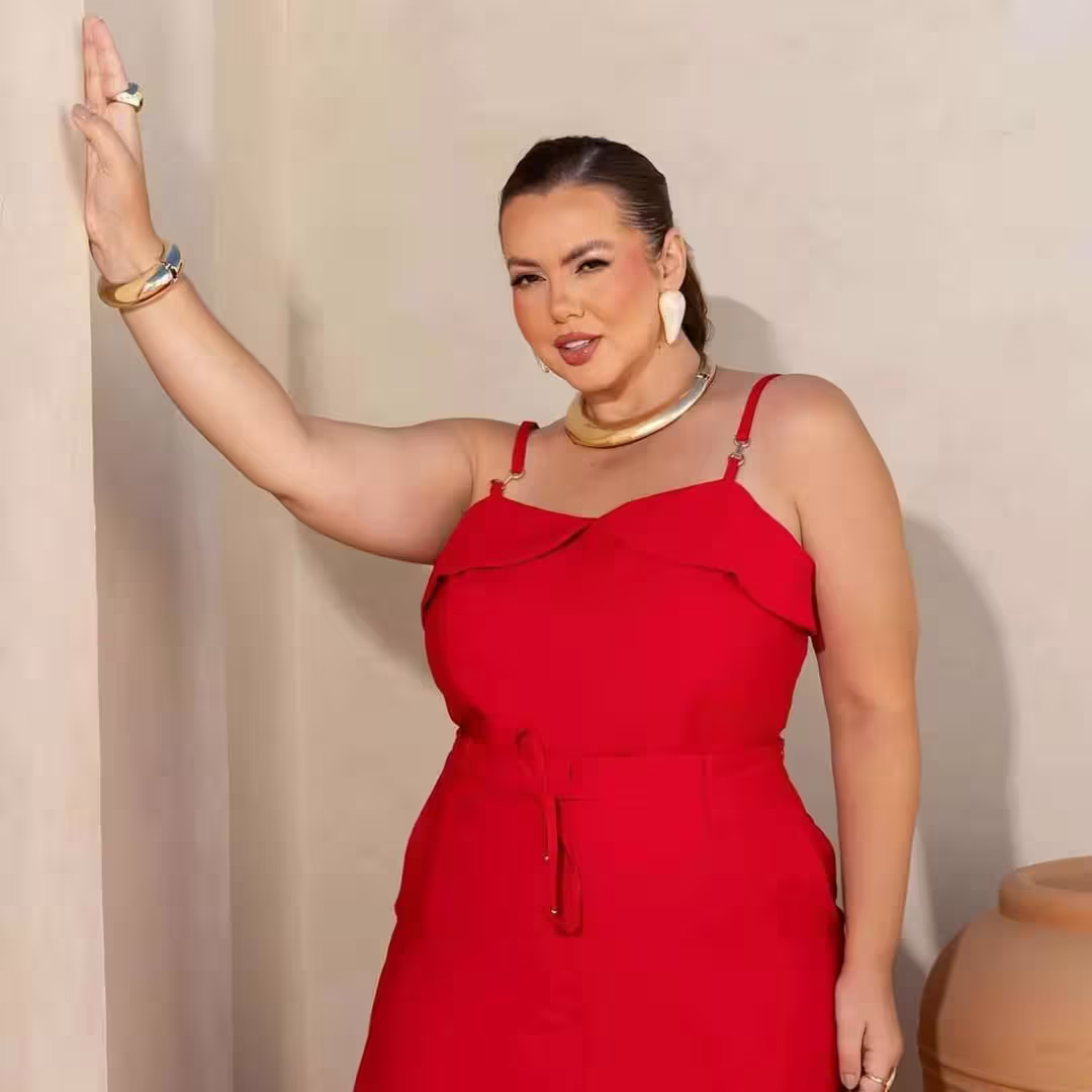 Cropped Feminino Sem Manga Plus Size Ref 700930 Vermelho — foto 1
