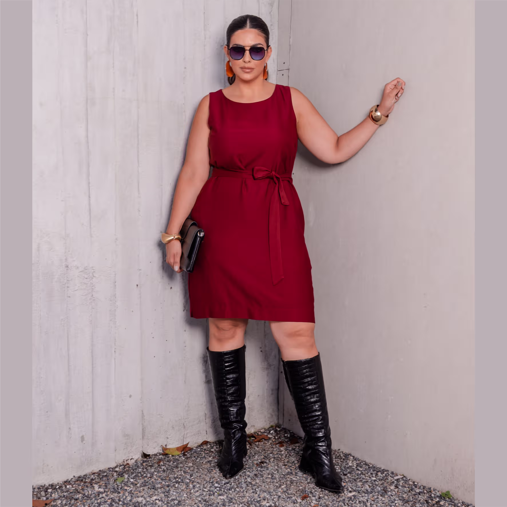 Vestido Sem Manga Plus Size Ref 900890 Cor Vinho — foto 1