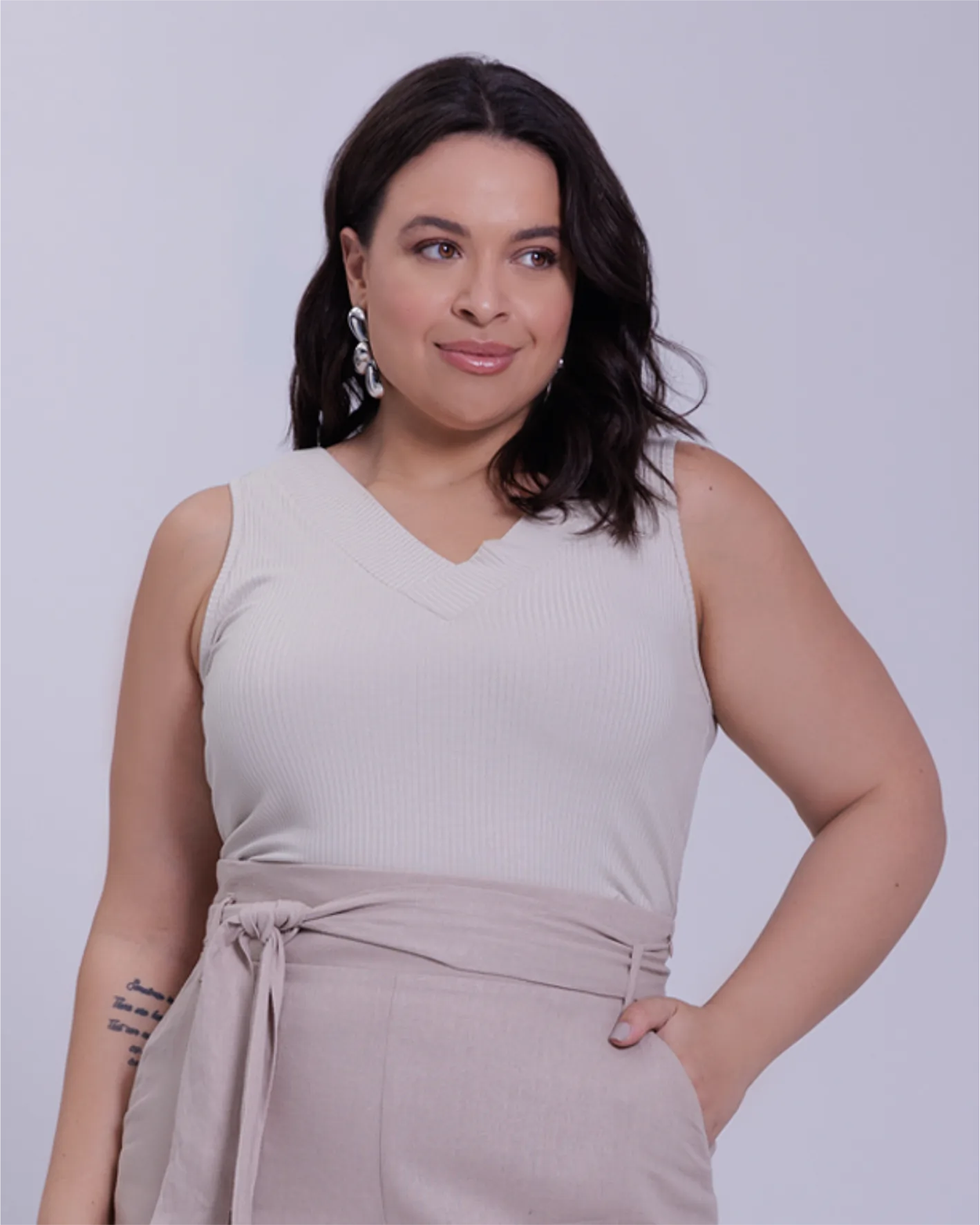 Regata Feminina Plus Size Ref 00410 Off White OFF WHITE