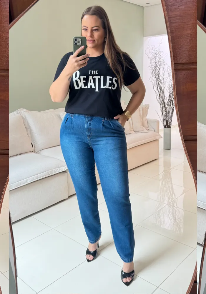 Calça Feminina Mom Plus Size Ref 0171 Jeans JEANS