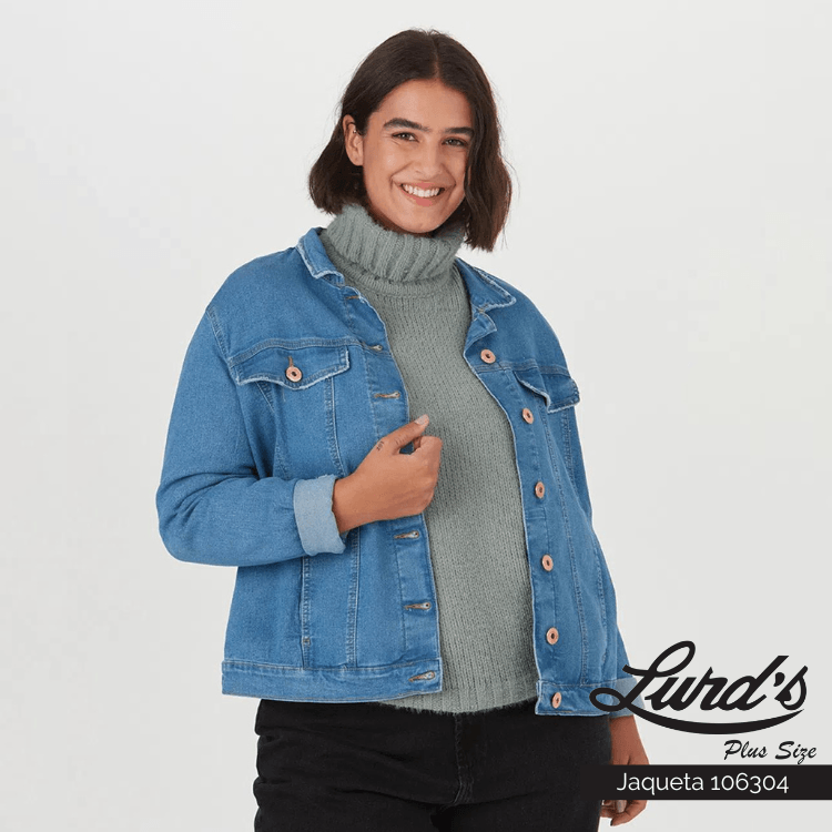 JAQUETA FEMININA PLUS SIZE 106304 MALWEE JEANS 46 JEANS