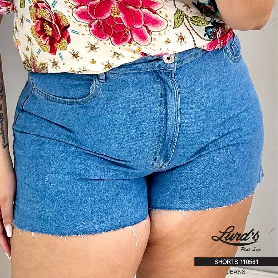 Shorts Feminino Plus Size Jeans Ref 110561 JEANS