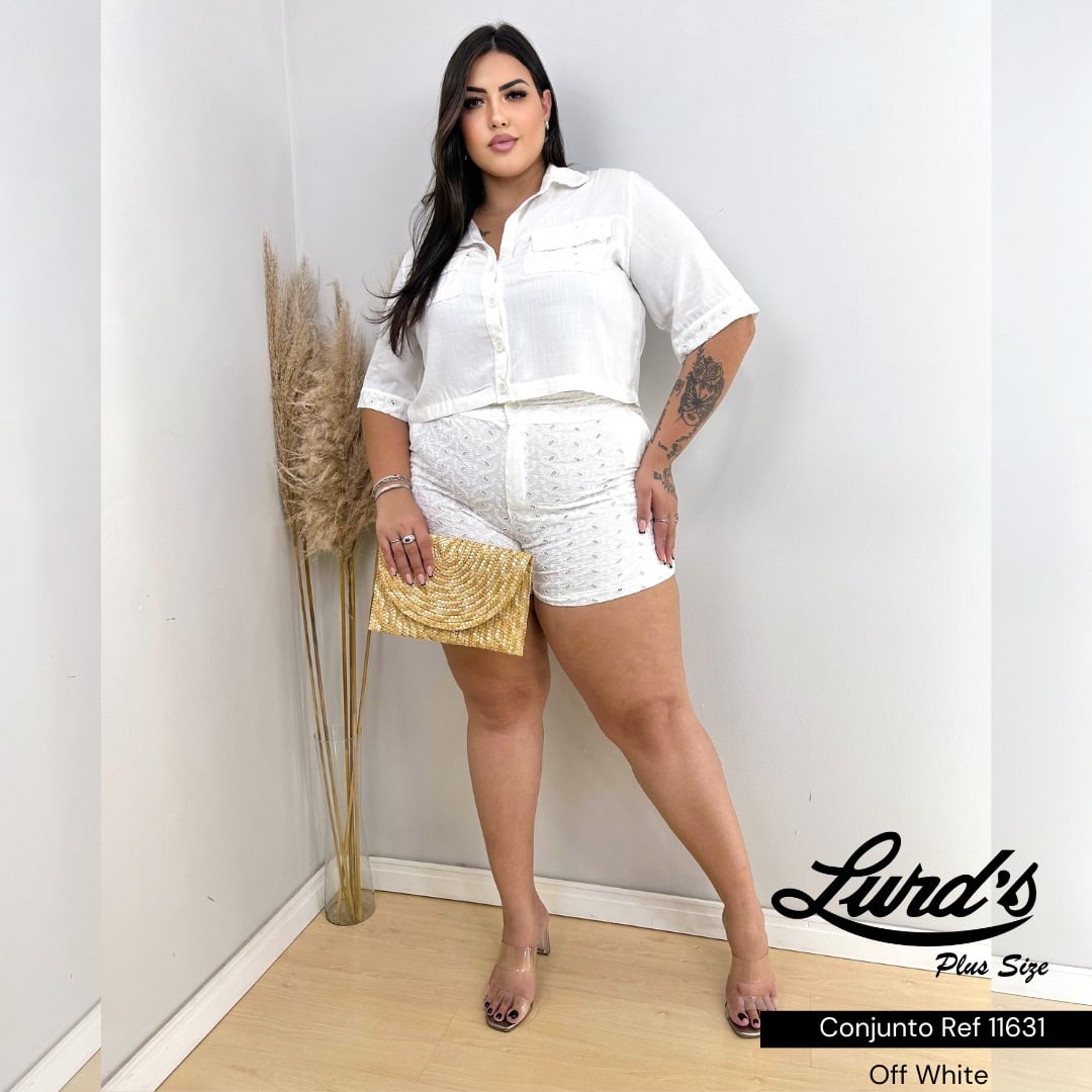 Conjunto Shorts + Cropped Off OFF WHITE