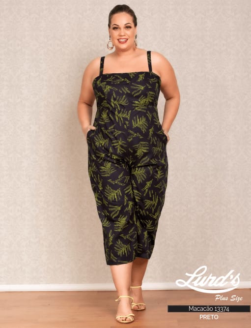 MACACAO PANTA FEMININO PLUS SIZE SEM MANGA 13374 MANIFESTO PRETO 46 PRETO