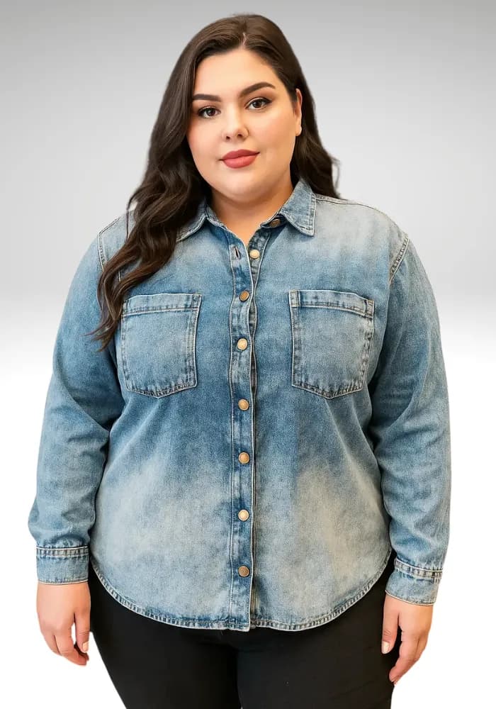 Jaqueta Feminina Plus Size Ref 13589 Jeans JEANS