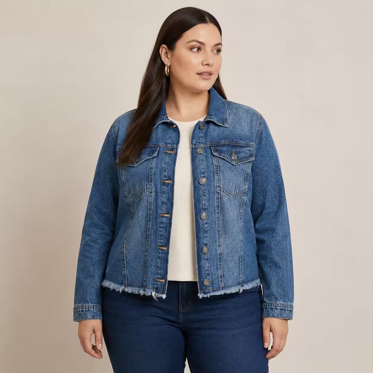 Jaqueta Feminina Plus Size Ref 15263 Jeans JEANS