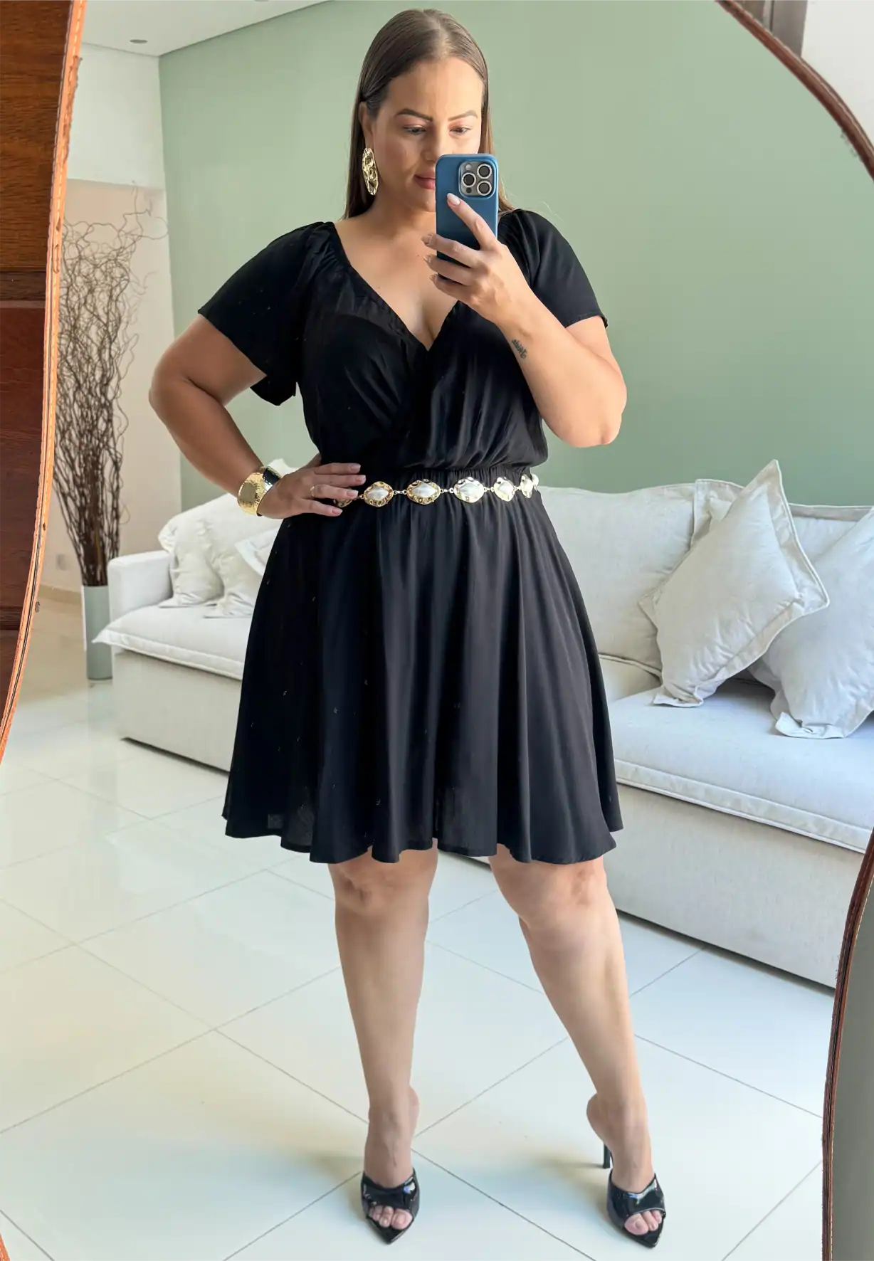 MACAQUINHO FEMININO PLUS SIZE MANGA CURTA 207241 MARRIE ZEBRA 46 PRETO