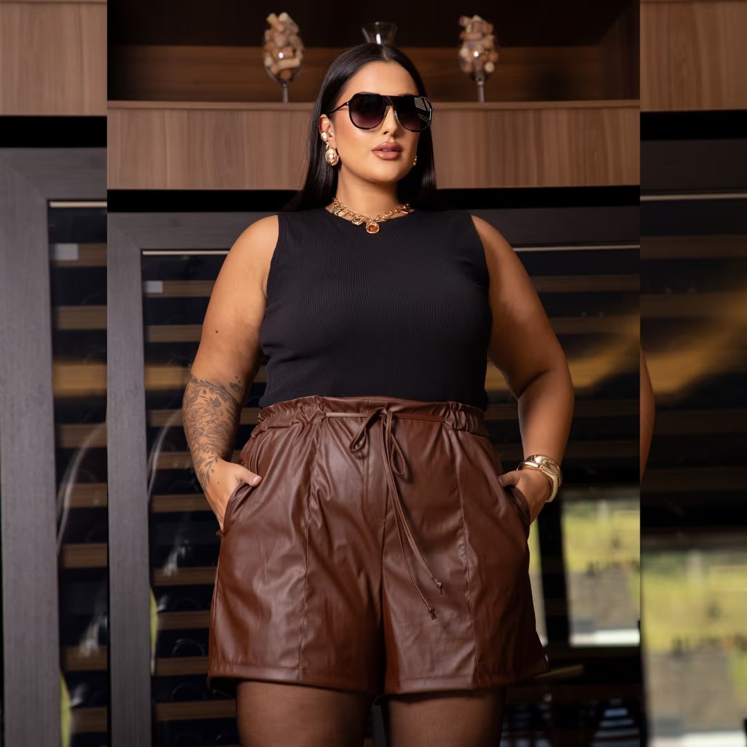 Regata Feminina Plus Size Alça Larga Ref 207333 Preto PRETO