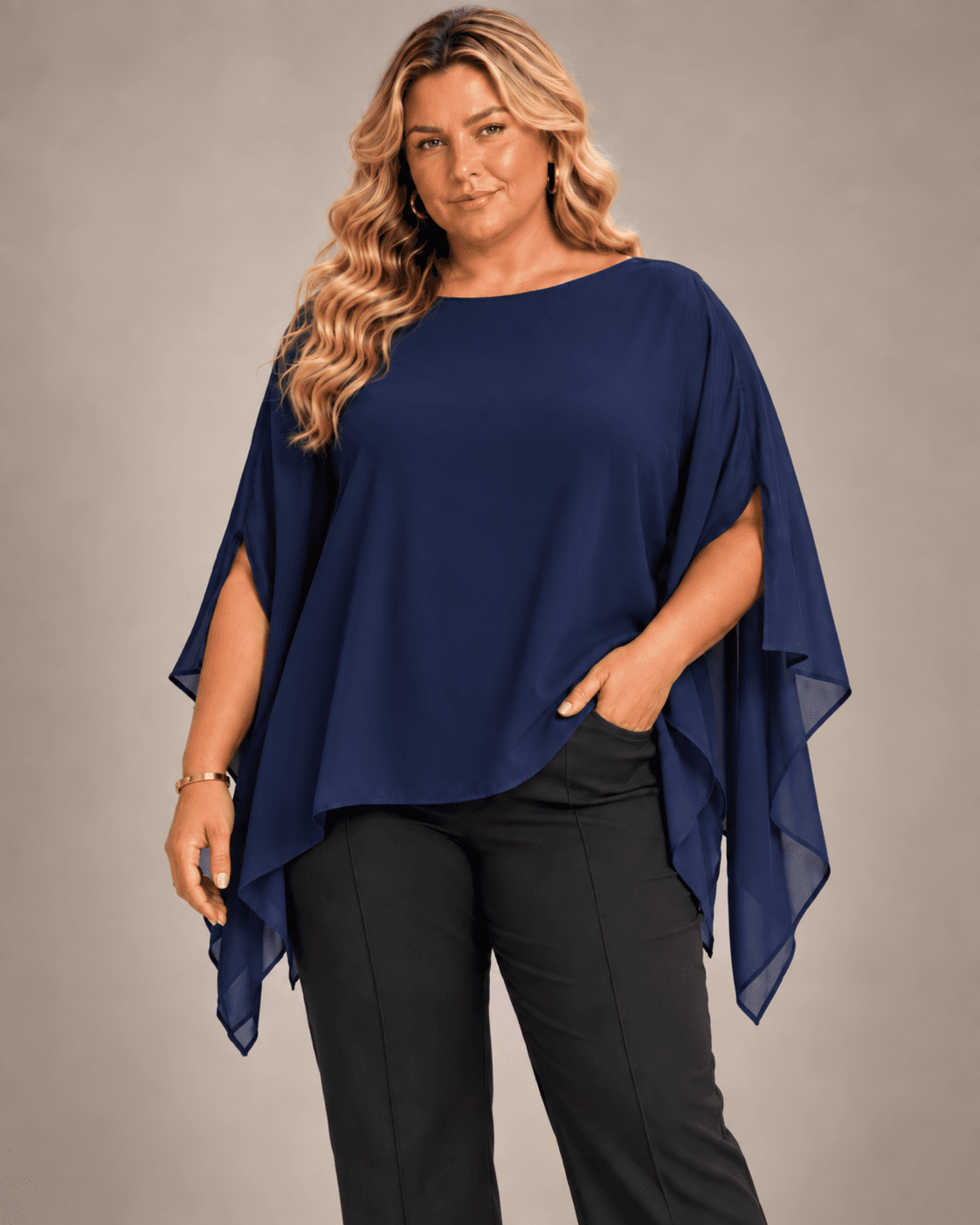 Blusa Feminina Plus Size Manga Curta Ref 207372 Marrom IRIS MARINHO
