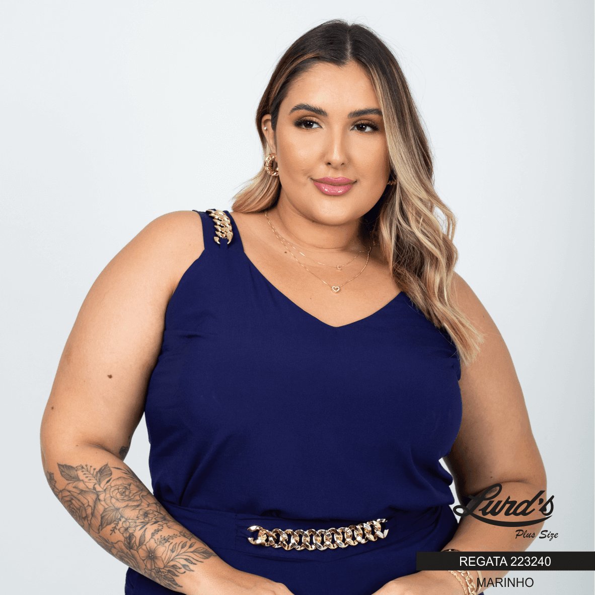 REGATA FEMININA PLUS SIZE 223240 MARRIE MARINHO 46 MARINHO