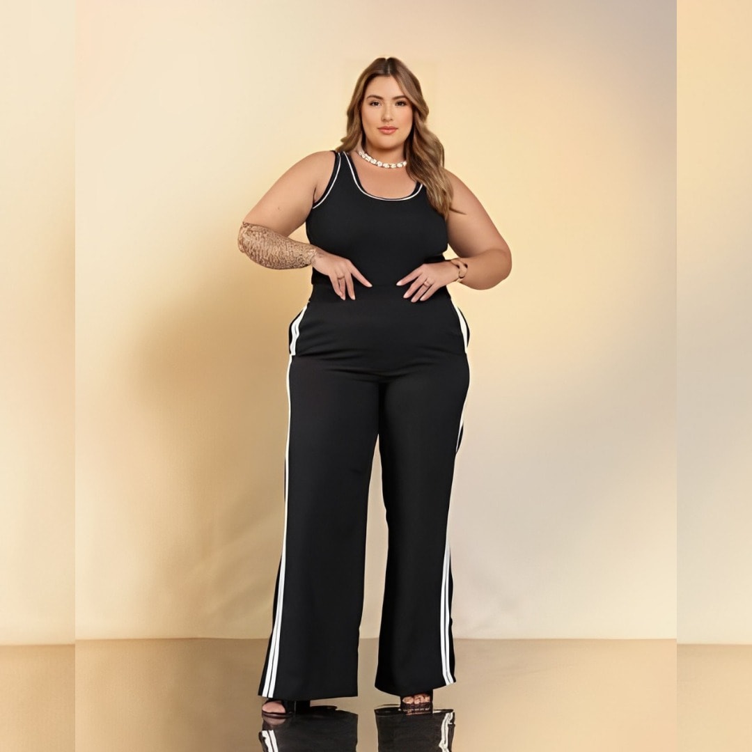 CALÇA PANTALONA FEMININA PLUS SIZE 23200 DIVAS PRETO 46 PRETO