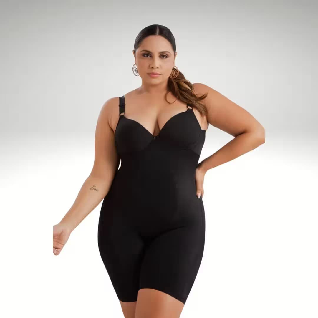 Cinta Modeladora Macaquinho Com Bojo Ref 350842 Preto PRETO