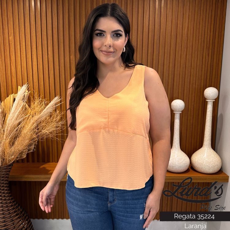 REGATA FEMININA PLUS SIZE 35224 LUNENDER GOIABA 46 LARANJA