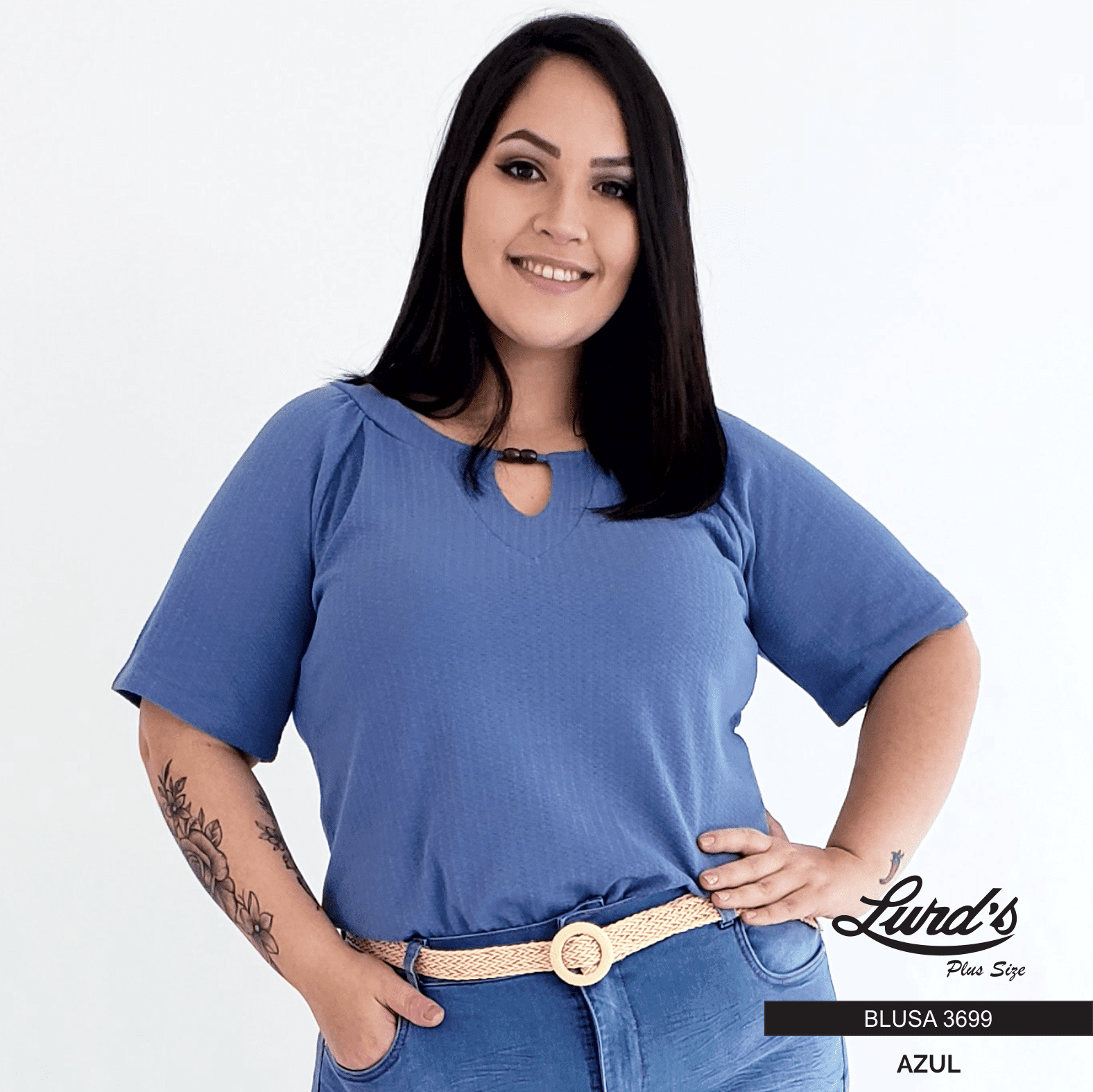 Blusa Manga Curta Mariê AZUL