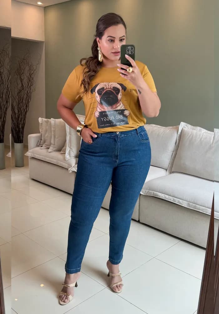 Calça Feminina Skinny Plus Size Ref 52140056 Jeans JEANS