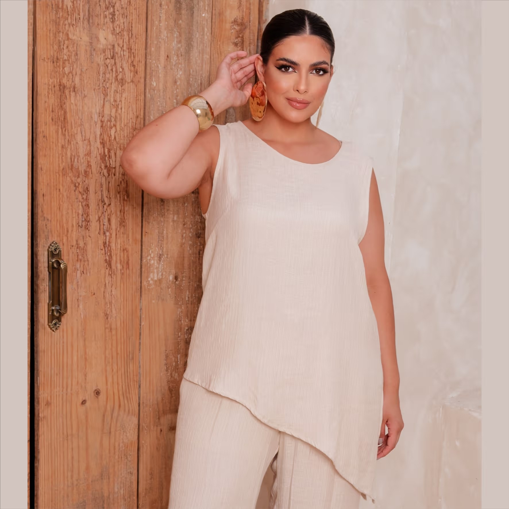 Regata Feminina Alça Larga Plus Size Ref 700861 Preto BEGE