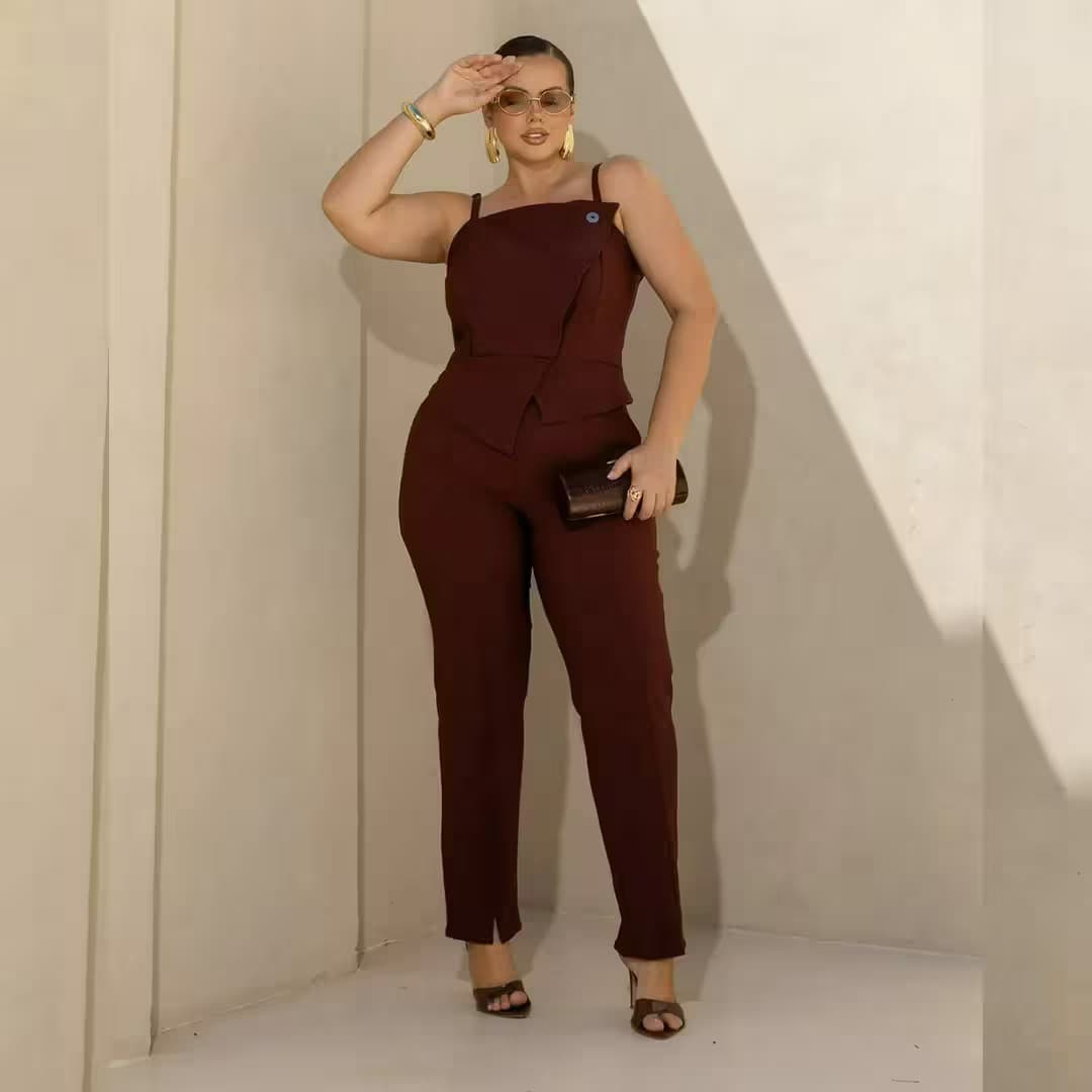 Calça Feminina Cigarrete Plus Size Ref 800295 Preta MARROM