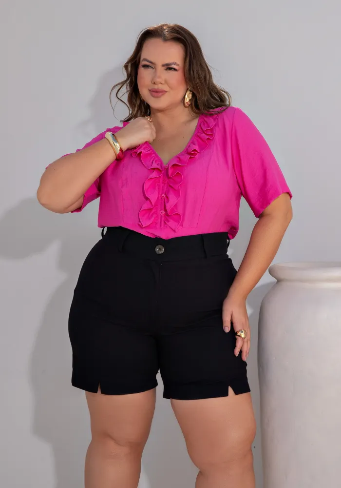 Shorts Feminino Plus Size Ref 810149 Marinho PRETO