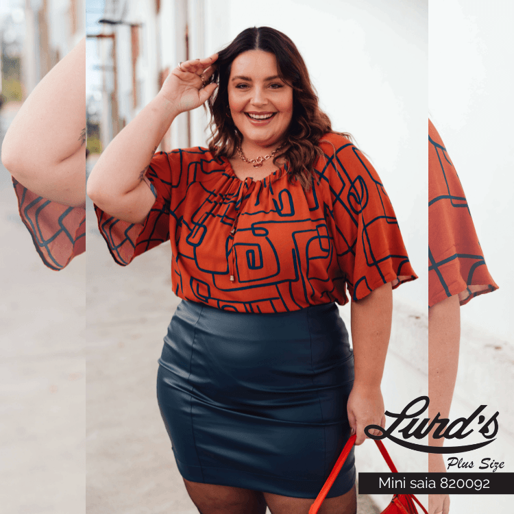 Mini Saia Plus Size Ref 820092 Vinho PRETO