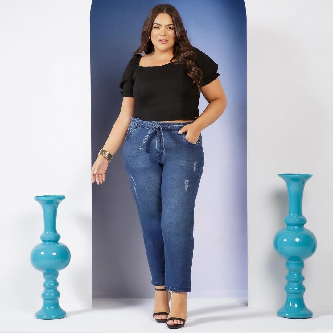 CALÇA MOM FEMININA PLUS SIZE 8984 MANIFESTO JEANS 46 JEANS