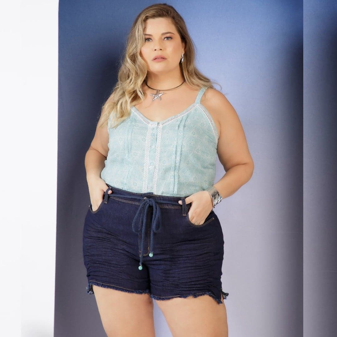 Shorts Feminino Plus Size Ref 9024 Jeans JEANS