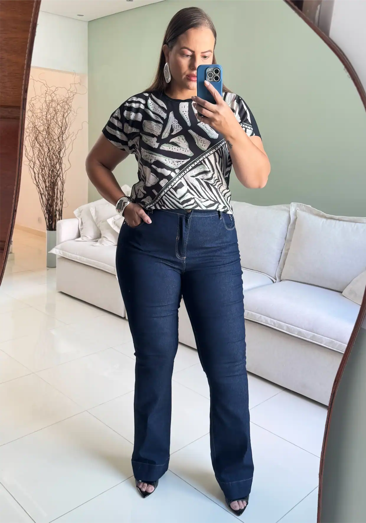 Calça Boot Cut Feminina Plus Size Ref 9090 Jeans JEANS