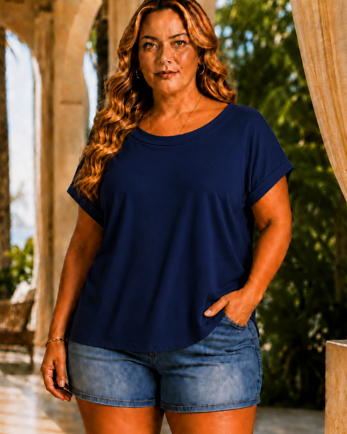 Blusa Manga Curta MARINHO