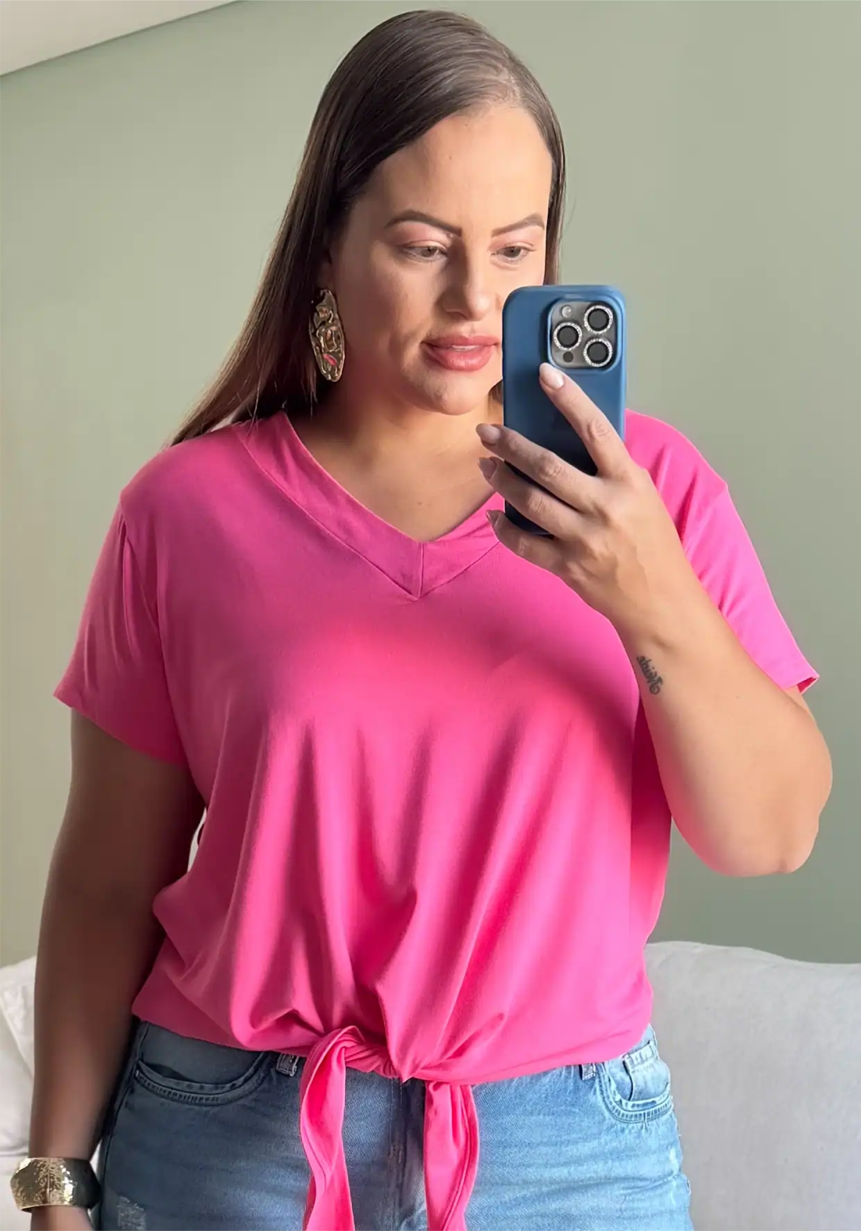 Blusa Feminina Manga Curta Ref BMM-008 Preto ROSA