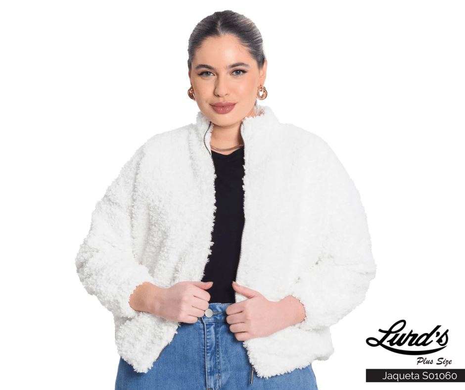 JAQUETA FEMININA PLUS SIZE S01060 ROVITEX PRETO 46 OFF WHITE