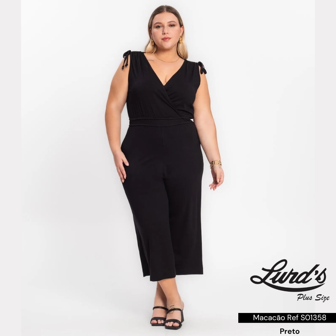 MACACÃO FEMININO PANTACOURT PLUS SIZE SEM MANGA S01358 ROVITEX FUCSIA 46 48 PRETO