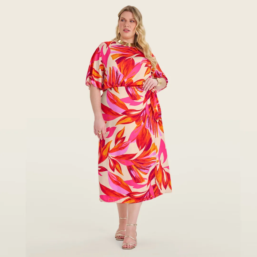 Saia Mid Plus Size Ref S01885 Estampa Pink ESTAMPA PINK