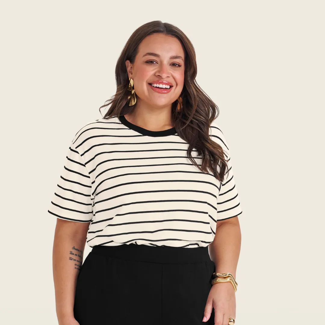 BLUSA FEMININA MANGA CURTA PLUS SIZE SB01959 OFF WHITE 46/48 ROVITEX OFF WHITE
