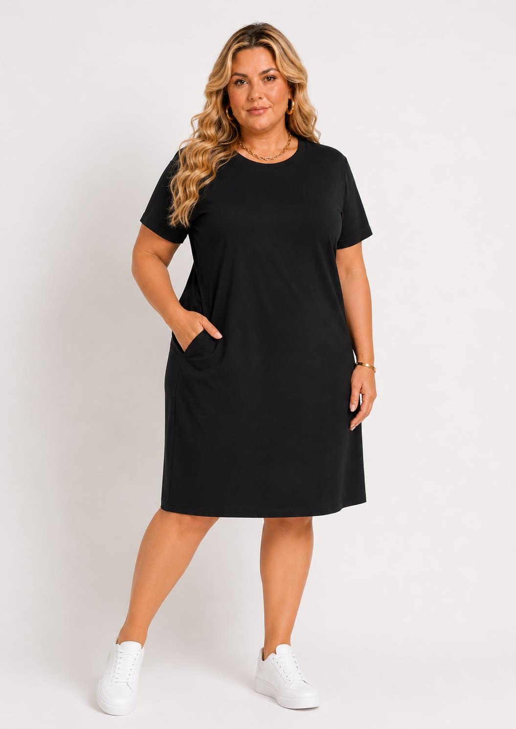 Vestido Manga Curta PRETO