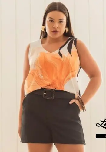 Regata Feminina Plus Size Ref 320721 Laranja - 50