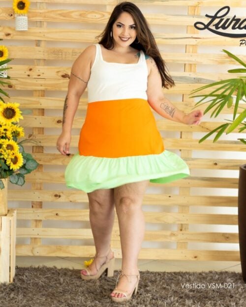 Vestido Plus Size Sem Manga Viscolycra - 54