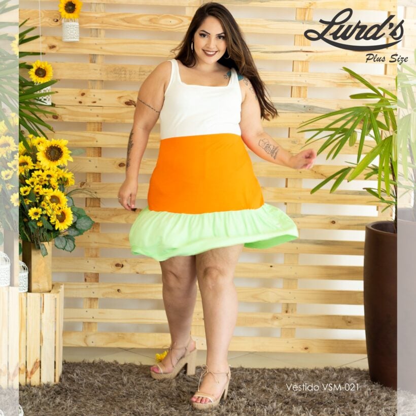 Vestido Plus Size Sem Manga Viscolycra - 46