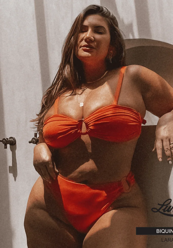Conjunto Biquíni Plus Size Com Bojo Ref 10911 Laranja
