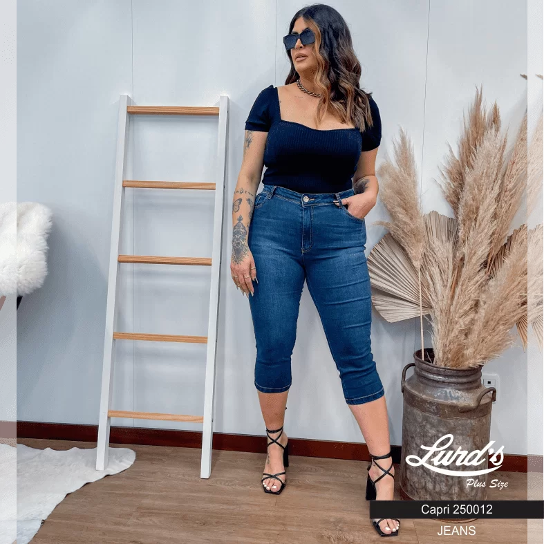 Calça Capri Feminina Plus Size Jeans – LOJA LURDS PLUS SIZE