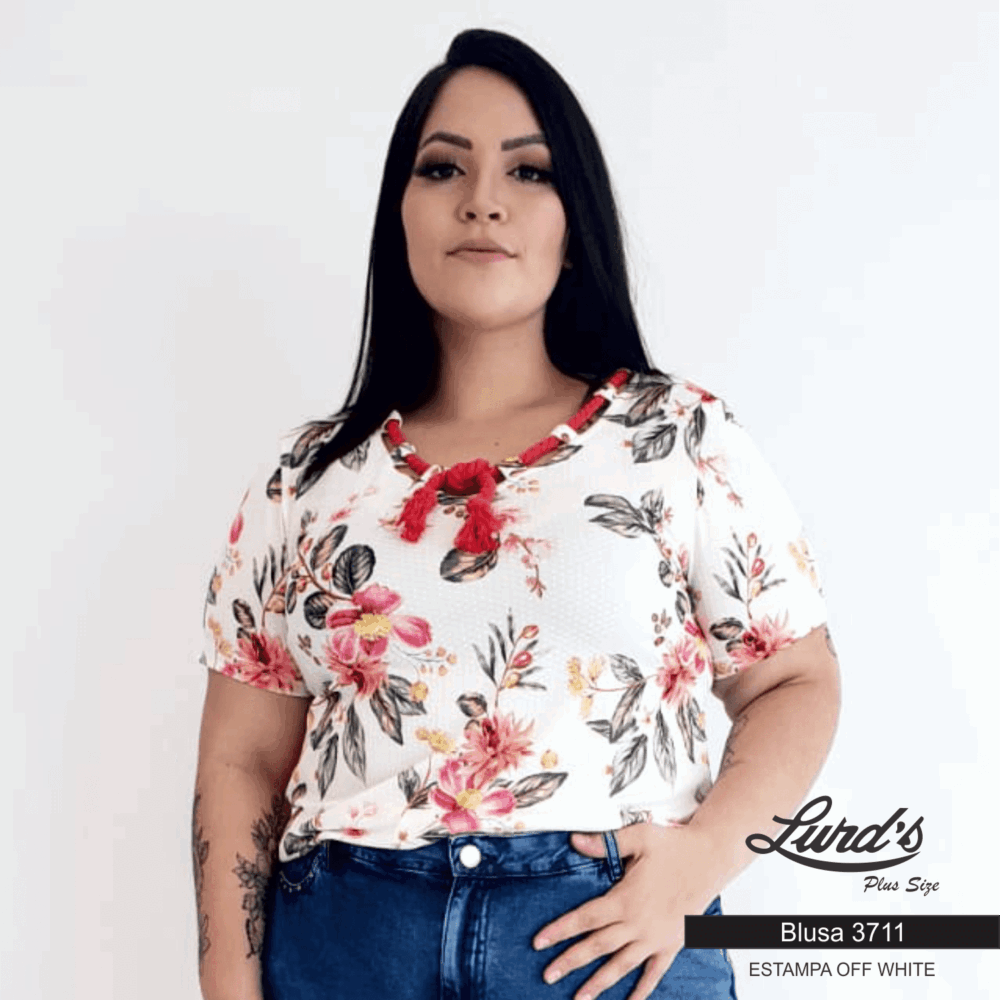 Blusa Feminina Plus Size Manga Curta - 56