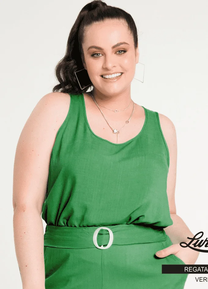 Regata Feminina Plus Size Verde Ref 45385 - 52