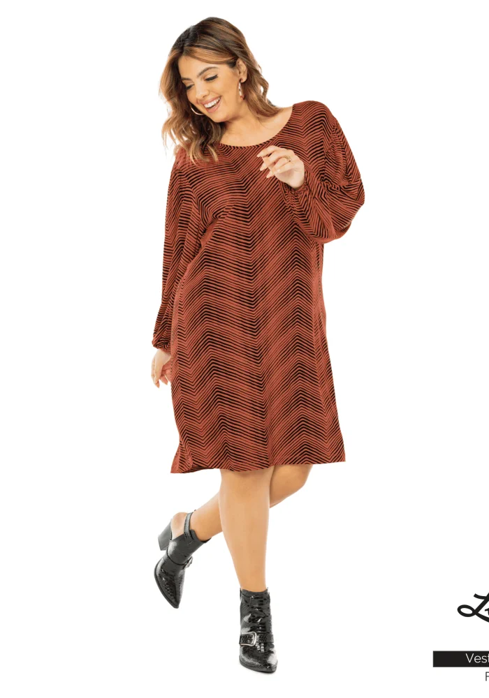 Vestido Plus Size Manga Longa