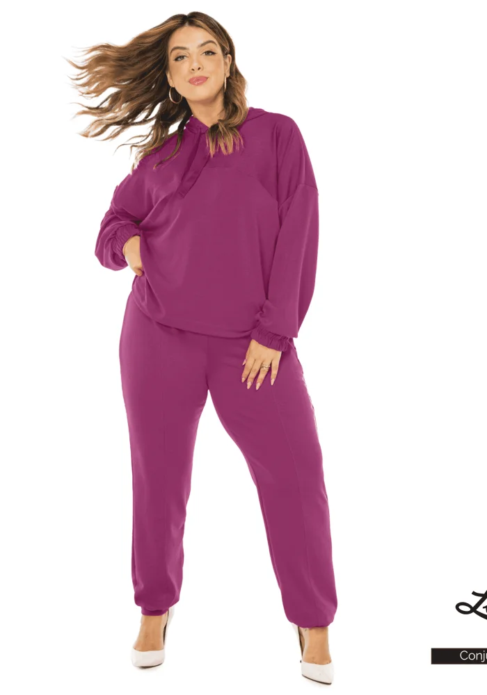 Conjunto Feminino Plus Size Inverno Pink - 50