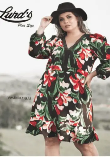 Vestido Plus Size Manga Longa