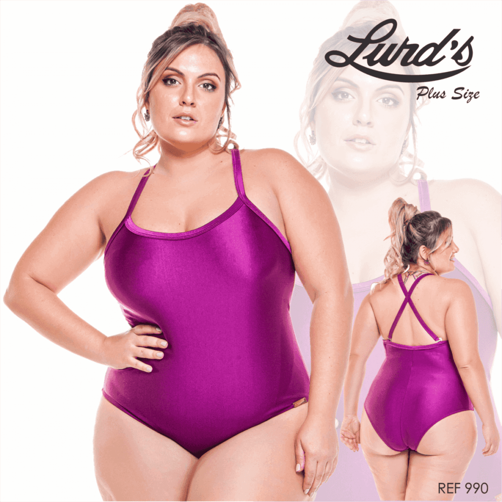 Maiô Plus Size com Bojo Ref 990 Violeta - 56