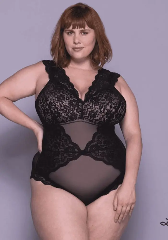 Body Rendado Plus Size Sem Manga Rendado Ref 706602 Preto