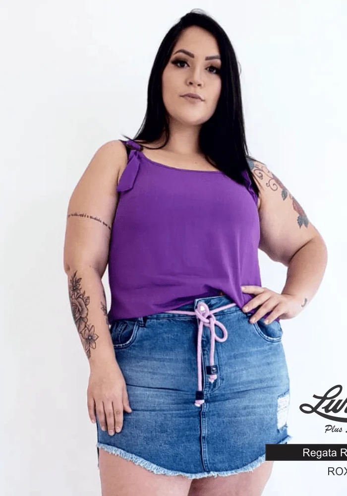 Regata Feminina Plus Size Roxo Ref Reg-047 - 58