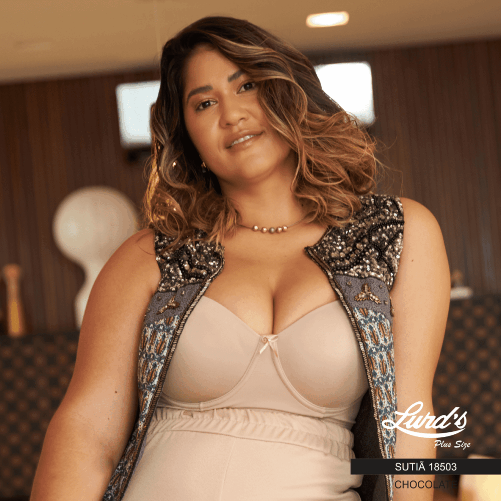 Sutiã Plus Size Tomara Que Caia (Alça Opcional) Ref 18503 Chocolate - 46