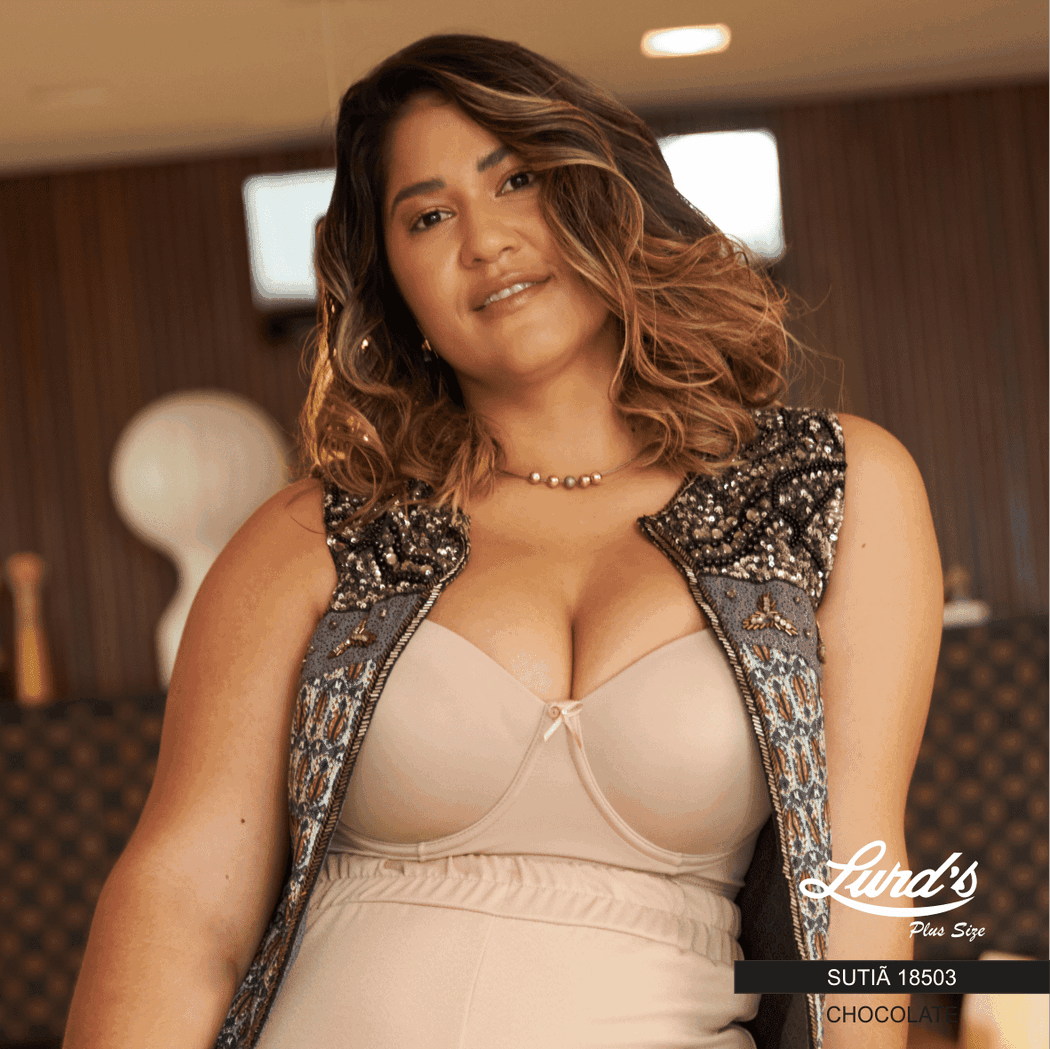 Sutiã Plus Size Tomara Que Caia (Alça Opcional) Ref 18503 Chocolate - 46