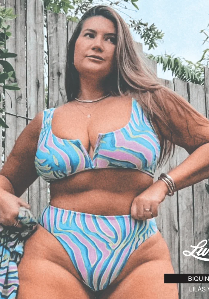 Conjunto Biquíni Plus Size Sem Bojo Ref 10990 Verde Lilás